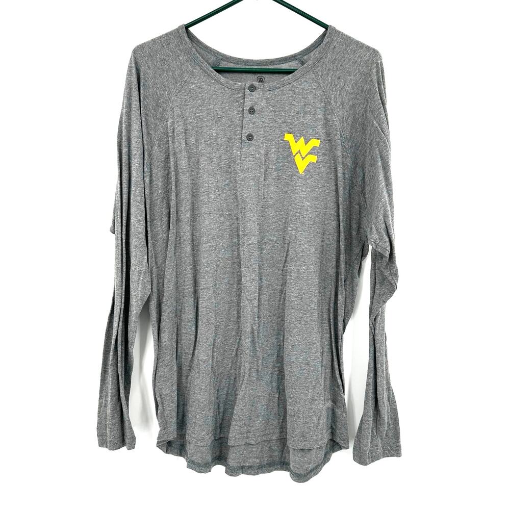 Top of the World Size XL WVU West Virginia University Long Sleeve Grey Shirt Top